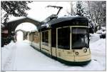 strasenbahn-linz Mountain Runner im Retro Style in der Endstelle P�stlingberg. Aufgenommen am 13.02.10