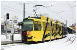 strasenbahn-linz Endstelle Urfahr mit Zehnachser. Aufgenommen am 13.02.10