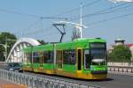 strasenbahn-poznan-posen Niederflur-Stra�enbahn-Prototyp 118N 'Puma' im Testbetrieb, Most Rocha, 8.5.2009