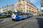 Strasenbahn Prag 7234 �berquert am 27.09.09 den Vaclavske Namesti (Wenzelsplatz)