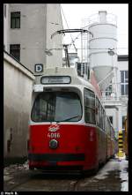strasenbahn-wien Ruhepause in der Freiabstellfl�che im Betriebshof Favoriten. Aufgenommen am 14.02.10.