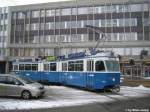 Strasenbahn Zurich VBZ Nr. 1685 (Be 4/6 ''Mirage'') am 28.1.2010 beim Klusplatz