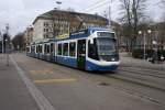 Strasenbahn Zurich Be 5/6 3043 am 1.4.10 beim B�rkliplatz.