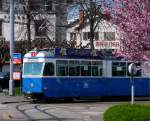 Strasenbahn Zurich Letzter Fr�hling f�r die Miragen? Be 4/6 1685 bei der Endhaltestelle Linie 2 Farbhof am 10.04.10.