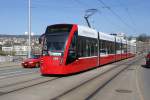 Strasenbahn Zurich Am 7.4.10 erreicht der Be 6/8 659 den B�rkliplatz.