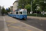 Strasenbahn Zurich Be 4/6 1685 und Be 4/6 1688 fahren am 30.6.10, ihrem letzten offiziellen Betriebstag, von B�rsenstrasse Richtung B�rkliplatz.