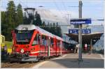 strecke-berninabahn-sm-ti Ab Pontresina wird der R1613 zum PmG, werden ihm doch noch zwei Holzwagen beigestellt. (14.10.2010)