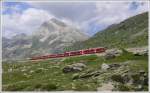 strecke-berninabahn-sm-ti Vor dem Piz Alv 2974m n�hert sich R1641 der Arlas Galerie und somit fast die Passh�he am Bernina. (14.07.2010)