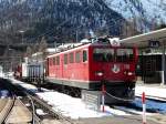 RhB - Ge 6/6 701 vor G�terzug in Pontresina am ...
