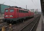 115 261-0 am 23. Januar 2010 in Stuttgart Hbf.  ...