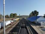 Ein Kohlezug in dem kleinen Bahnhof Cradock auf der Bahnstrecke zwischen Bloemfontein und Port Elizabeth am 08.09.2014.