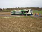 sweg-sudwestdeutsche-verkehrs-ag Breisgau-S-Bahn 013 'Stadt Waldkirch' am 30.03.2010 auf der SWEG Strecke Neckarbischofsheim Nord - H�ffenhardt auf Testfahrt. Hier zwischen Neckarbischofsheim und Helmhof