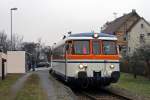 sweg-sudwestdeutsche-verkehrs-ag Im Rahmen einer Fotosonderfahrt waren am 25. Januar 2010 wieder zwei MAN Schienenbusse der SWEG Waibstadt auf der Strecke nach H�ffenhardt anzutreffen. Die Aufnahme zeigt den VT 26 sowie den VT 9 im Haltepunkt von Obergimpern. 
Aktuell, fast ein Jahr nach der Aufgabe des planm��igen Schienenverkehrs zwischen Neckarbischofsheims Nord und H�ffenhardt, gibt es konkretere Planungen, auf dieser Strecke im Sommer diesen Jahres einen Ausflugsverkehr mit Uerdinger Schienenbussen einzurichten.