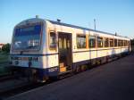 SWEG VT 125 der Achertalbahn steht am Abend des 04.06.10 ...