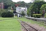 Bahnsteig und Werkstätte der alten, aufgelassenen Taitung Station am 09.Juni 2014.