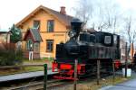 Tertitten Lok Nr.4 steht abfahrtbereit im Bahnhof S�rumsand; 29.11.2009
