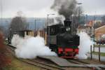Ein G�terzug verl�sst S�rumsand; 29.11.2009   ...
