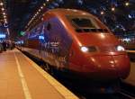 Ein etwas bunterer Thalys in K�ln Hbf am 15.01.2010  ...