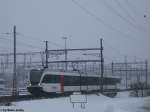 Thurbo RABe 526 764-6 am 29.1.2010 bei der UA Oberwinterthur unterwegs bei dichtem Schneetreiben als S30 nach Weinfelden.