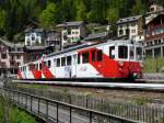 TMR Transports de Martigny et Regions tmr 1000 mm - Triebwagen BDeh 5 und Steuerwagen BDt 63 in Finhaut am 23.05.2010