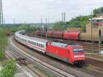 Die Br.101 024-8 schob am 10.05.07 dem IC von Karlsruhe ...