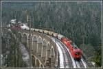 1116 084 + GySEV mit G�terzug am Kalte Rinne Viadukt. ...