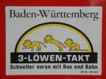 Der 3-L�wen-Takt in Baden-W�rttemberg. Aufgenommmen am 16.05.07 von einen DB ...