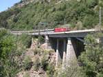 Dieser Intercity strebt am 15.07.2005 seinem Ziel Brig entgegen. Hier ...
