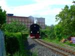 Lok 997235-7 der HSB bei der ausfahrt aus Nordhausen. Die ...