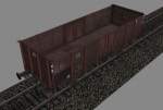 Offener G�terwagen Om, 2.200 Mesh-Dreiecke.   ...