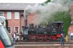 Bahnhofsrundfahrt im Betriebswerk Neuenmarkt
auf der 89 6024 am 26.05.07  ...