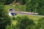 BR 151 mit EC Ko�ican, Tunnel Hněvkovsk� II (452,2m) in ...