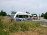 Auf seiner Fahrt nach Stralsund verl�sst am 23.07.2006 UBB 646 ...