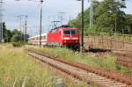 Am 04.07.2007 zieht die 120 135-9 den EC 179 nach ...