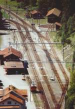 Bahnhof Filisur aufgenommen im August 2002 von der Ruine Greifenstein ...