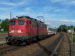 Br.139 560-7 zog am 13.Juli 2007 einen Schadwagenzug durch G�ppingen. ...