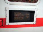 Zugzielanzeiger des InterCity 2254(Mo-Fr) von Bln. Ostbahnhof nach D�sseldorf Hbf.(Sa/So ...