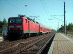 143 871-2 bespannte am hei�en 15.07.2007 die RegionalBahn 26935 von ...