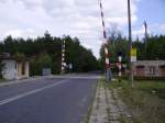 Ein Bahn�bergang in Krupski Mlyn   ...
