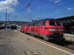 Br.218 161-8 und einer weiter 218er bei der Ausfahrt mit ...