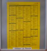 Der Fahrplan von Z�ssow im Bahnhof Zinnowitz  ...