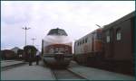 Frontansicht des DR 175 005-8 Vindobona in Gm�nd/N�, daneben die ...