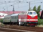 br-219-dr-119 119 158-4 am Zugende eines Sonderzuges zu den  St�rtebeckerfestspiele in Ralswieck. Stralsund am 30.06.07 