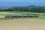 rabe-525-bls bls / NINA Pendelzug 525 004 im Grossen Moos zwischen Kerzers und Aarberg am 24.06.2007