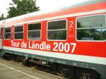 Aufschrift des Tour de Ländle Zuges in St.Georgen 28.7.07 ... Aufschrift des Tour de Ländle Zuges in St.Georgen 28.7.07 ...