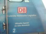 Werbelokomotiven Detailaufnahme von 101 070-1 'Die Adler Mannheims'.
