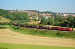 BR 152 Eine 152er zieht am 01.08.07 den 'Gewinner-Zug' die Filsbahn in Richtung Stuttgart hinauf, hier in H�he Urspring aufgenommen.