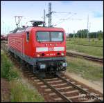 BR 114 114 032 hier abgestellt auf dem Rbf Cottbus, Aufgenommen aus Zug am 01.08.07 in Cottbus.