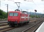 HGK Hafen - Und Guterverkehr Koln Br.145-CL 015 von HGK H�fen u. G�terverkehr K�ln Ag, fuhr am 2.August 2007 als Lokzug durch Aschaffenburg Hbf. 