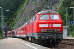 BR 218 Lokportraits V 218 389-5 mit 'Tour de L�ndle - Zug' am 28.08.2007 in Triberg/Schwarzwaldbahn.  